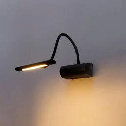 QAZQA Led-Wandleuchten|Wandleuchten*Design Wandleuchte schwarz 18,5 cm inkl. LED mit Dimmer - Tableau