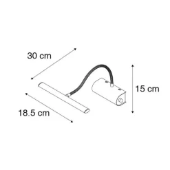 QAZQA Led-Wandleuchten|Wandleuchten*Design Wandleuchte schwarz 18,5 cm inkl. LED mit Dimmer - Tableau