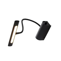 QAZQA Led-Wandleuchten|Wandleuchten*Design Wandleuchte schwarz 18,5 cm inkl. LED mit Dimmer - Tableau