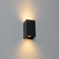 QAZQA Wandleuchten|Wohnzimmerlampen*Design Wandleuchte schwarzes Quadrat - Sabbir