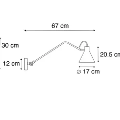 QAZQA Schlafzimmerlampen|Wohnzimmerlampen*Design Wandleuchte schwarz verstellbar - Luna
