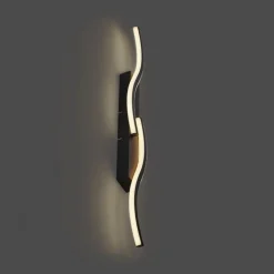 QAZQA Led-Wandleuchten|Wandleuchten*Design Wandleuchte Schwarz 3-Stufen-Dimmbar 2-Licht - Bummy