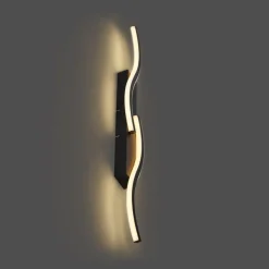 QAZQA Led-Wandleuchten|Wandleuchten*Design Wandleuchte Schwarz 3-Stufen-Dimmbar 2-Licht - Bummy