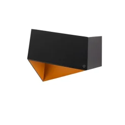 QAZQA Wandleuchten|Wohnzimmerlampen*Design Wandleuchte Schwarz mit Goldener Innenseite - Fold