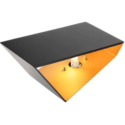 QAZQA Wandleuchten|Wohnzimmerlampen*Design Wandleuchte Schwarz mit Goldener Innenseite - Fold