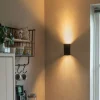 QAZQA Schlafzimmerlampen|Küchenlampen*Design Wandleuchte Schwarz Rund GU10 50mm - Sabbir