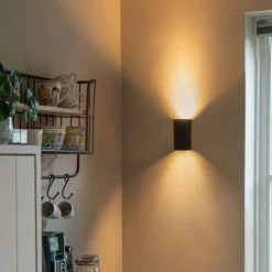 QAZQA Schlafzimmerlampen|Küchenlampen*Design Wandleuchte Schwarz Rund GU10 50mm - Sabbir
