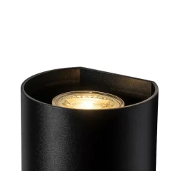 QAZQA Schlafzimmerlampen|Küchenlampen*Design Wandleuchte Schwarz Rund GU10 50mm - Sabbir