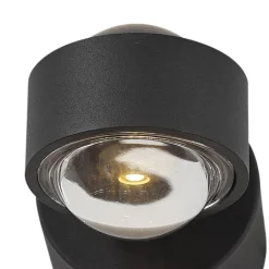 QAZQA Led-Wandleuchten|Wandleuchten*Design Wandleuchte Schwarz inkl. LED IP44 - Lens