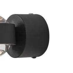 QAZQA Led-Wandleuchten|Wandleuchten*Design Wandleuchte Schwarz inkl. LED IP44 - Lens