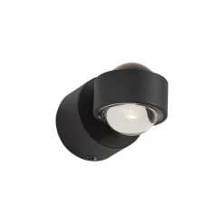 QAZQA Led-Wandleuchten|Wandleuchten*Design Wandleuchte Schwarz inkl. LED IP44 - Lens