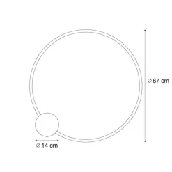 QAZQA Esszimmerlampen|Wohnzimmerlampen*Design Wandleuchte Schwarz 67cm inkl. LED 3-Stufen Dimmbar - Anello