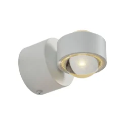 QAZQA Led-Wandleuchten|Wandleuchten*Design Wandleuchte Weiß inkl. LED IP44 - Lens