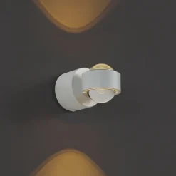 QAZQA Led-Wandleuchten|Wandleuchten*Design Wandleuchte Weiß inkl. LED IP44 - Lens