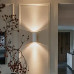 QAZQA Wandleuchten|Wohnzimmerlampen*Design Wandleuchte Weiß Rund 2-Lichter - Sab