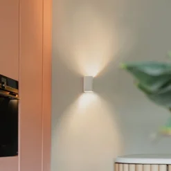 QAZQA Wandleuchten|Wohnzimmerlampen*Design Wandleuchte weißes Quadrat - Sabbir