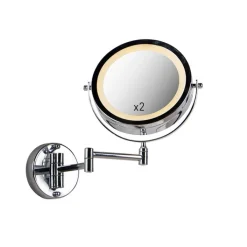 QAZQA Badezimmerlampen|Spiegel Mit Beleuchtung*Design Wandspiegel Chrom inkl. LED dunkel bis warm einstellbar IP44 - Vicino