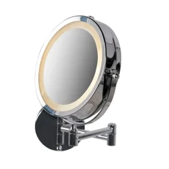 QAZQA Badezimmerlampen|Spiegel Mit Beleuchtung*Design Wandspiegel Chrom inkl. LED dunkel bis warm einstellbar IP44 - Vicino