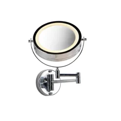 QAZQA Badezimmerlampen|Spiegel Mit Beleuchtung*Design Wandspiegel Chrom inkl. LED dunkel bis warm einstellbar IP44 - Vicino