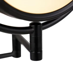 QAZQA Badezimmerlampen|Spiegel Mit Beleuchtung*Design Wandspiegel schwarz inkl. LED verstellbar IP44 mit Zugschnur - Vicino