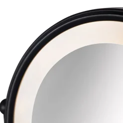 QAZQA Badezimmerlampen|Spiegel Mit Beleuchtung*Design Wandspiegel schwarz inkl. LED verstellbar IP44 mit Zugschnur - Vicino