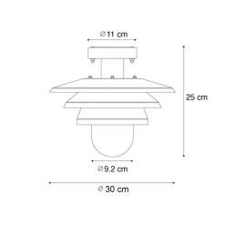 QAZQA Gartenbeleuchtung|Deckenleuchten Außen*Design-Außen-Deckenleuchte schwarz IP44 - Morty