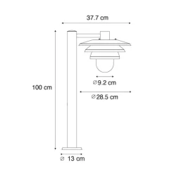 QAZQA Gartenbeleuchtung|Stehlampen Außen*Design-Außenpoller schwarz 100 cm IP44 - Morty