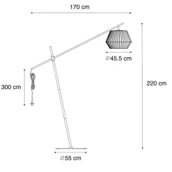 QAZQA Gartenbeleuchtung|Stehlampen Außen*Design-Außenstehleuchte schwarz IP44 mit weißem Schirm - Robbert