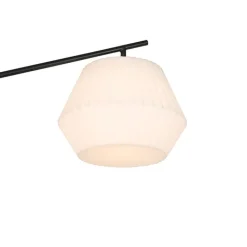 QAZQA Gartenbeleuchtung|Stehlampen Außen*Design-Außenstehleuchte schwarz IP44 mit weißem Schirm - Robbert