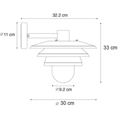 QAZQA Gartenbeleuchtung|Außenwandleuchten*Design-Außenwandleuchte schwarz IP44 - Morty