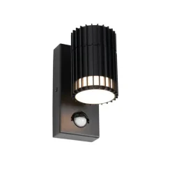 QAZQA Gartenbeleuchtung|Außenleuchten Mit Sensor*Design-Außenwandleuchte schwarz mit Bewegungssensor IP44 - Boris