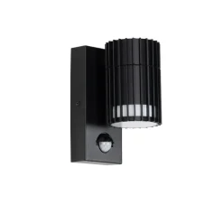 QAZQA Gartenbeleuchtung|Außenleuchten Mit Sensor*Design-Außenwandleuchte schwarz mit Bewegungssensor IP44 - Boris