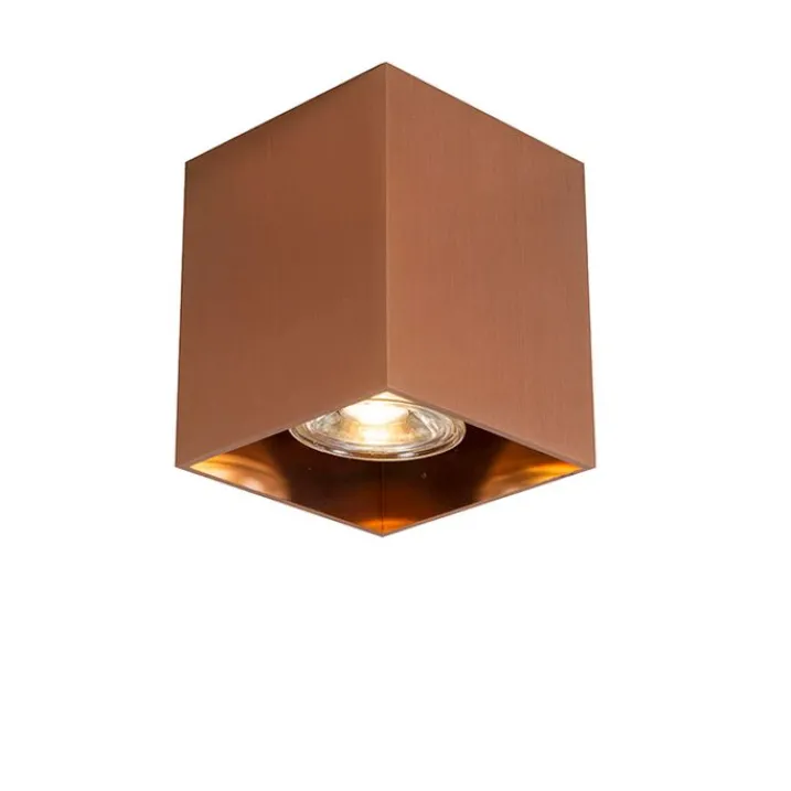QAZQA Deckenstrahler|Aufbaustrahler*Design-Aufbaustrahler Kupfer GU10 50mm - Qubo