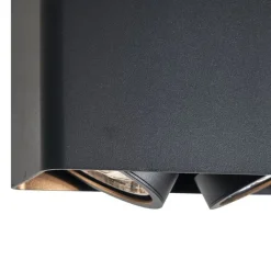 QAZQA Deckenstrahler|Aufbaustrahler*Design-Aufbaustrahler schwarz GU10 70mm 2-flammig dreh- und schwenkbar - Vox