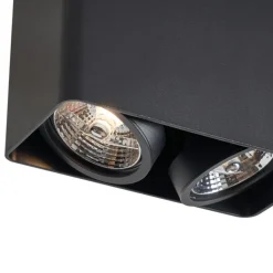 QAZQA Deckenstrahler|Aufbaustrahler*Design-Aufbaustrahler schwarz GU10 70mm 2-flammig dreh- und schwenkbar - Vox