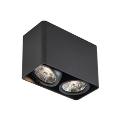 QAZQA Deckenstrahler|Aufbaustrahler*Design-Aufbaustrahler schwarz GU10 70mm 2-flammig dreh- und schwenkbar - Vox