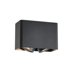 QAZQA Deckenstrahler|Aufbaustrahler*Design-Aufbaustrahler schwarz GU10 70mm 2-flammig dreh- und schwenkbar - Vox