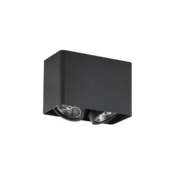 QAZQA Deckenstrahler|Aufbaustrahler*Design-Aufbaustrahler schwarz GU10 70mm 2-flammig dreh- und schwenkbar - Vox