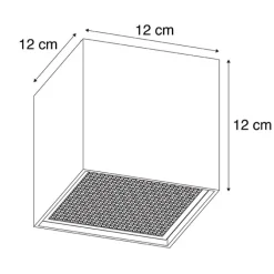 QAZQA Deckenstrahler|Aufbaustrahler*Design-Aufbaustrahler schwarz GU10 111mm - Box Honey