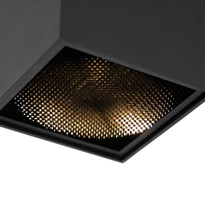 QAZQA Deckenstrahler|Aufbaustrahler*Design-Aufbaustrahler schwarz GU10 111mm - Box Honey