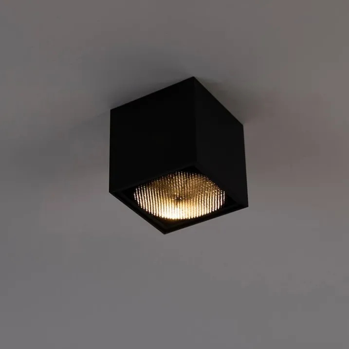 QAZQA Deckenstrahler|Aufbaustrahler*Design-Aufbaustrahler schwarz GU10 111mm - Box Honey