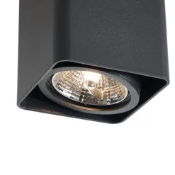 QAZQA Wandstrahler|Deckenstrahler*Design-Aufbaustrahler Schwarz GU10 70mm Dreh- und Kippbar - Vox