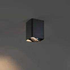 QAZQA Wandstrahler|Deckenstrahler*Design-Aufbaustrahler Schwarz GU10 70mm Dreh- und Kippbar - Vox