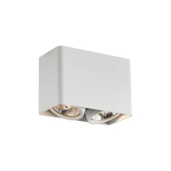 QAZQA Deckenstrahler|Aufbaustrahler*Design-Aufbaustrahler weiß GU10 70mm 2-flammig dreh- und schwenkbar - Vox