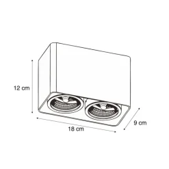 QAZQA Deckenstrahler|Aufbaustrahler*Design-Aufbaustrahler weiß GU10 70mm 2-flammig dreh- und schwenkbar - Vox