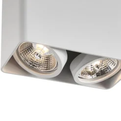 QAZQA Deckenstrahler|Aufbaustrahler*Design-Aufbaustrahler weiß GU10 70mm 2-flammig dreh- und schwenkbar - Vox