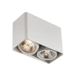 QAZQA Deckenstrahler|Aufbaustrahler*Design-Aufbaustrahler weiß GU10 70mm 2-flammig dreh- und schwenkbar - Vox