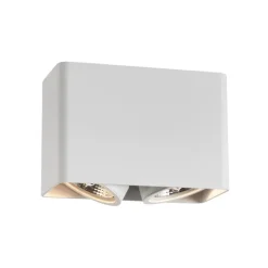 QAZQA Deckenstrahler|Aufbaustrahler*Design-Aufbaustrahler weiß GU10 70mm 2-flammig dreh- und schwenkbar - Vox