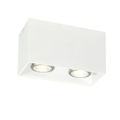 QAZQA Deckenstrahler|Aufbaustrahler*Design-Aufbaustrahler weiß 2-flammig GU10 50mm - Qubo