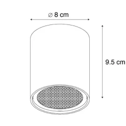 QAZQA Schlafzimmerlampen|Küchenlampen*Design-Aufbaustrahler weiß GU10 50mm - Tubo Honey